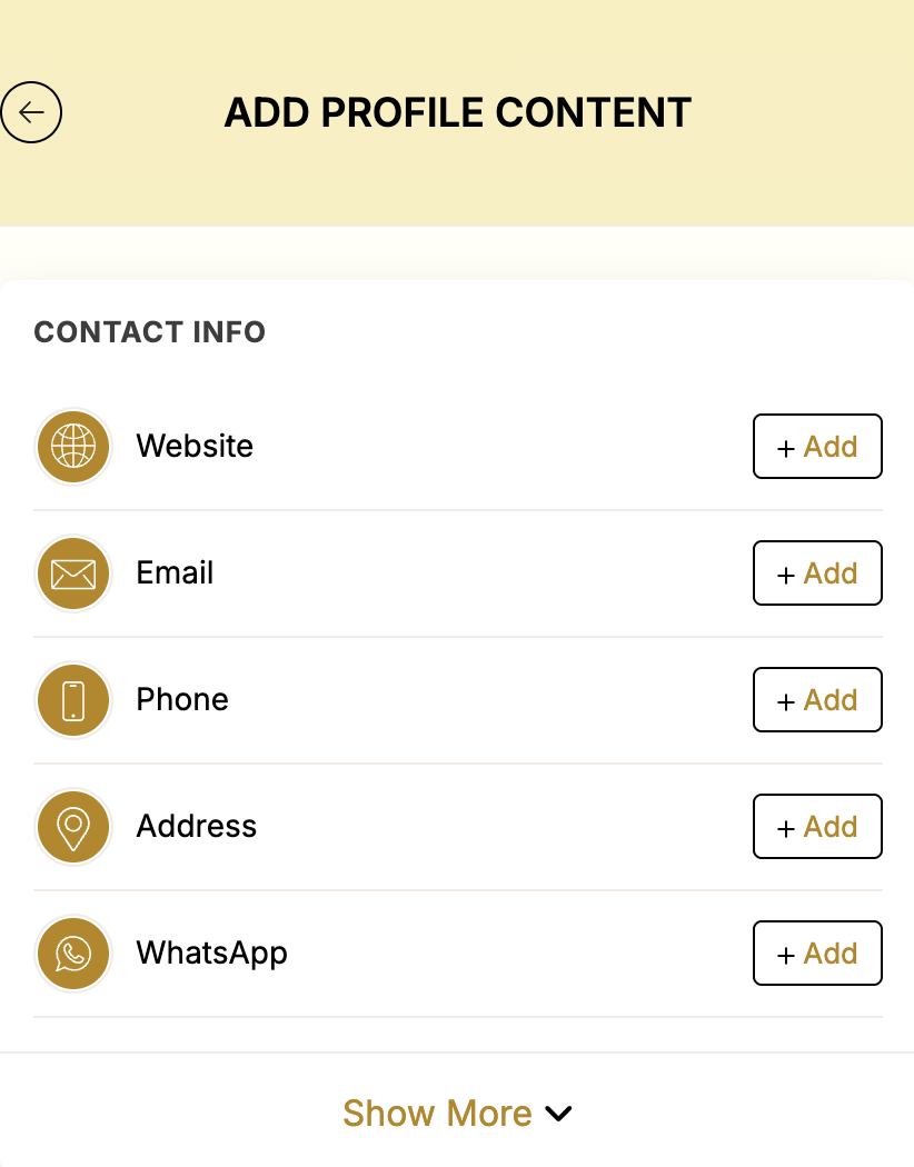 Adding a profile content block