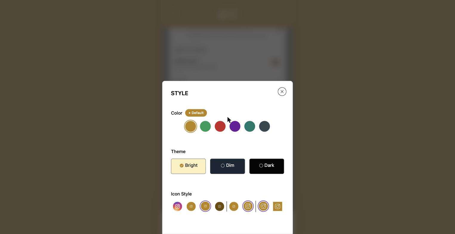 The Style Settings panel
